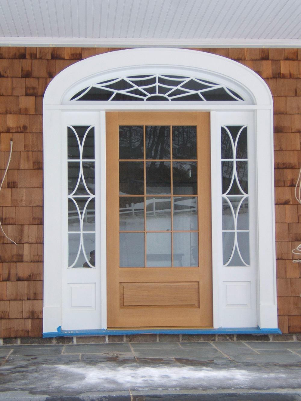 Custom front door. Every piece hand made. The spider web is so fitting. Hillsdale, NY.