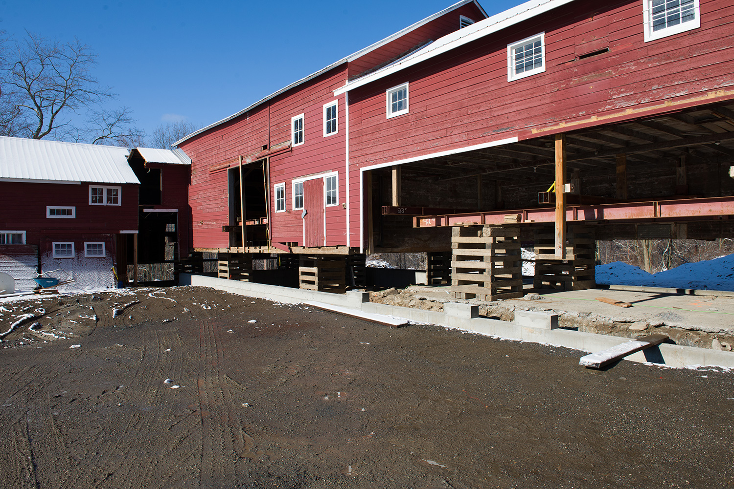 Foundation poured under Spencertown barn. Spencertown, NY.